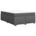Cama box spring con colchón tela gris oscuro 140x190 cm