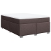 Cama box spring con colchón tela marrón oscuro 140x190 cm