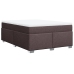 Cama box spring con colchón tela marrón oscuro 140x190 cm