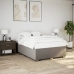 Cama box spring con colchón tela gris taupe 140x200 cm