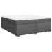 Cama box spring con colchón tela gris oscuro 180x200 cm