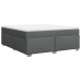 Cama box spring con colchón tela gris oscuro 180x200 cm