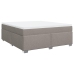 Cama box spring con colchón tela gris taupe 180x200 cm