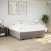 Cama box spring con colchón tela gris taupe 180x200 cm