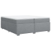 Cama box spring con colchón tela gris claro 200x200 cm