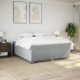 Cama box spring con colchón tela gris claro 200x200 cm