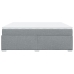 Cama box spring con colchón tela gris claro 200x200 cm