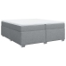 Cama box spring con colchón tela gris claro 200x200 cm