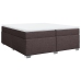 Cama box spring con colchón tela marrón oscuro 200x200 cm