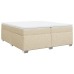 Cama box spring con colchón tela color crema 200x200 cm