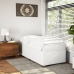 Cama box spring con colchón cuero sintético blanco 80x200 cm