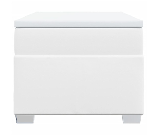 Cama box spring con colchón cuero sintético blanco 80x200 cm