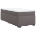 Cama box spring con colchón cuero sintético gris 80x200 cm