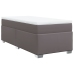 Cama box spring con colchón cuero sintético gris 90x200 cm