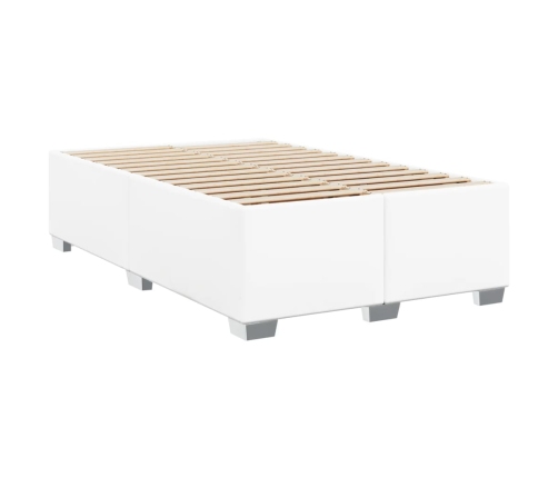 vidaXL Cama box spring con colchón cuero sintético blanco 120x190 cm