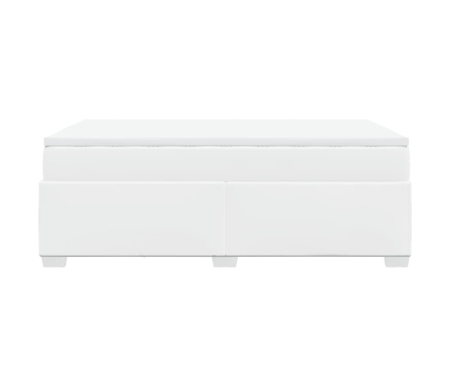 vidaXL Cama box spring con colchón cuero sintético blanco 120x190 cm