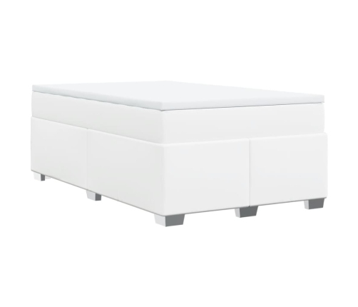 vidaXL Cama box spring con colchón cuero sintético blanco 120x190 cm