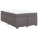 Cama box spring con colchón cuero sintético gris 120x190 cm