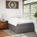 Cama box spring con colchón cuero sintético gris 120x190 cm