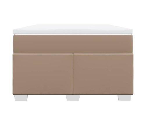 Cama box spring con colchón cuero sintético capuchino 120x200cm