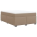 Cama box spring con colchón cuero sintético capuchino 140x190cm