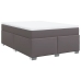 Cama box spring con colchón cuero sintético gris 140x200 cm