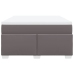 Cama box spring con colchón cuero sintético gris 140x200 cm