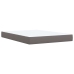 Cama box spring con colchón cuero sintético gris 140x200 cm
