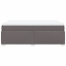 Cama box spring con colchón cuero sintético gris 140x200 cm