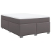 Cama box spring con colchón cuero sintético gris 140x200 cm