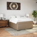 Cama box spring con colchón cuero sintético capuchino 140x200cm