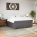 Cama box spring con colchón cuero sintético gris 180x200 cm