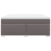 Cama box spring con colchón cuero sintético gris 180x200 cm