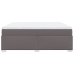 Cama box spring con colchón cuero sintético gris 180x200 cm