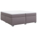 Cama box spring con colchón cuero sintético gris 200x200 cm