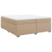 Cama box spring con colchón cuero sintético capuchino 200x200cm