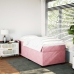 Cama box spring con colchón terciopelo rosa 80x200 cm