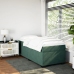 Cama box spring con colchón terciopelo verde oscuro 90x200 cm