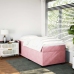 Cama box spring con colchón terciopelo rosa 90x200 cm