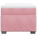 Cama box spring con colchón terciopelo rosa 100x200 cm