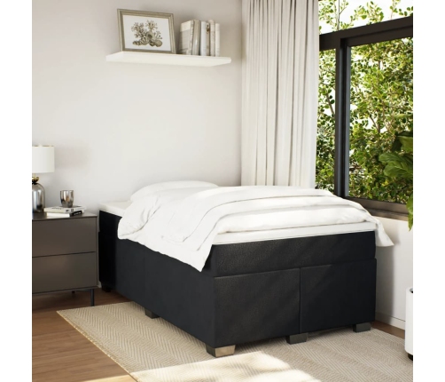 Cama box spring con colchón terciopelo negro 120x200 cm