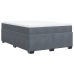 Cama box spring con colchón terciopelo gris oscuro 140x190 cm