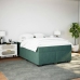 Cama box spring con colchón terciopelo verde oscuro 140x190 cm