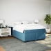 Cama box spring con colchón terciopelo azul oscuro 140x190 cm