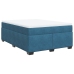 Cama box spring con colchón terciopelo azul oscuro 140x190 cm