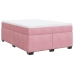 Cama box spring con colchón terciopelo rosa 140x190 cm