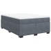 Cama box spring con colchón terciopelo gris oscuro 140x200 cm
