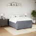 Cama box spring con colchón terciopelo gris oscuro 140x200 cm