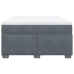 Cama box spring con colchón terciopelo gris oscuro 140x200 cm