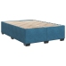 Cama box spring con colchón terciopelo azul oscuro 140x200 cm